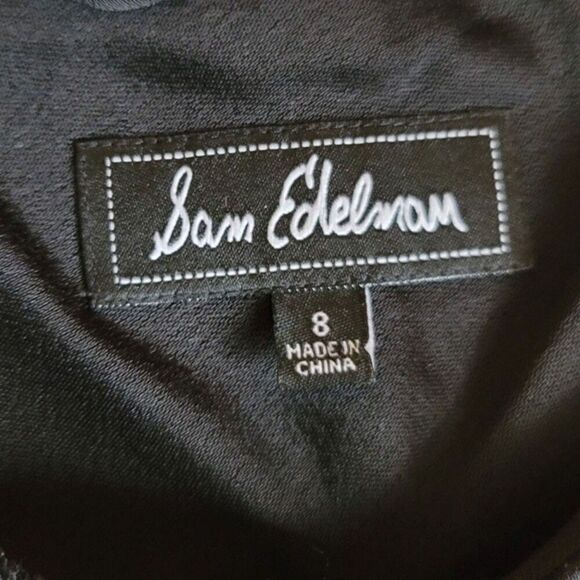 Sam Edelman Black Satin Spaghetti Strap Dress Size 8 - Picture 9 of 11